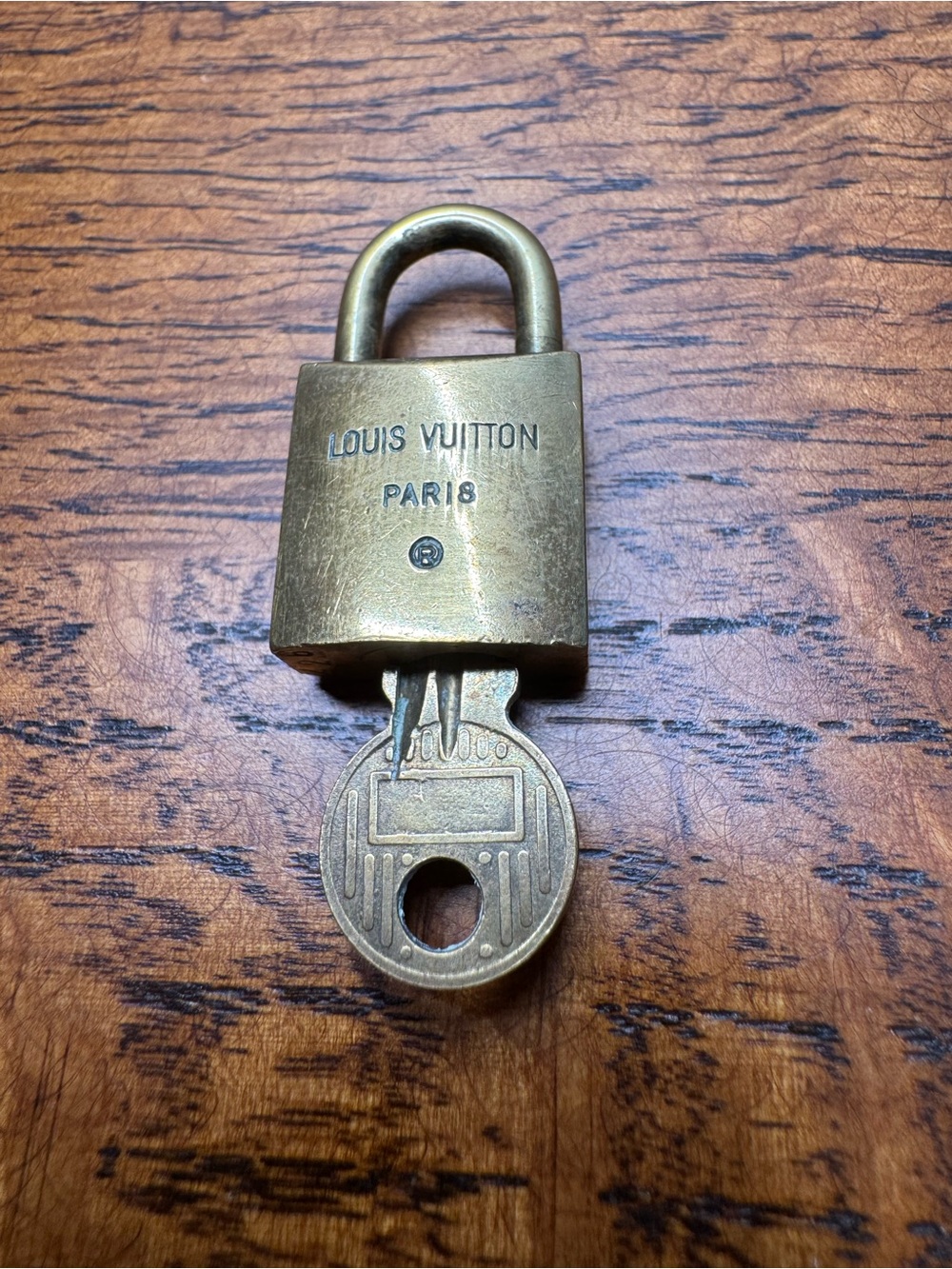Louis Vuitton Vintage Brass Padlock & Key Set #226 - Picture 2 of 6